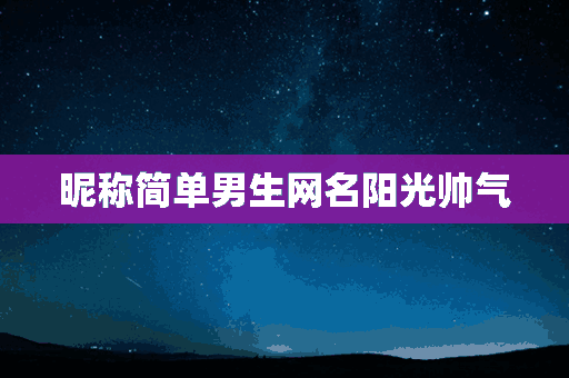 昵称简单男生网名阳光帅气